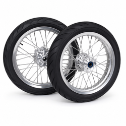 Ultra Bee Supermoto Wheelset (17in) Chrome/Black